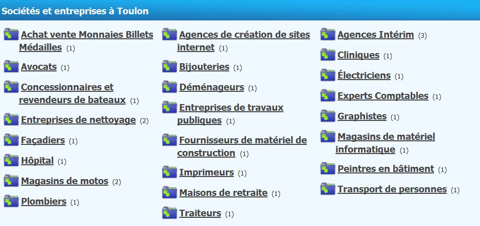 Annuaire.varwebinfos.com vous permet de développer votre affaire en développant un réseau avec des entreprises de Toulon